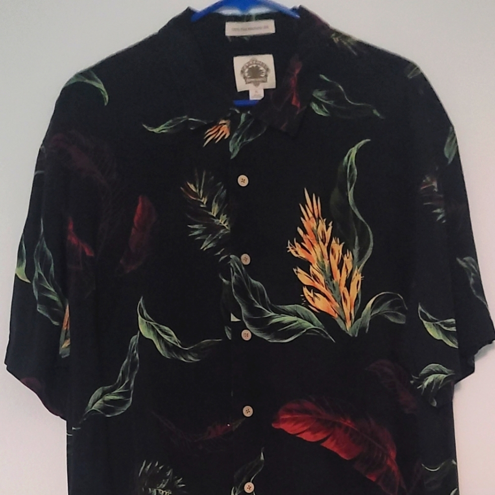 Mens patterned 100% silk dress shirt